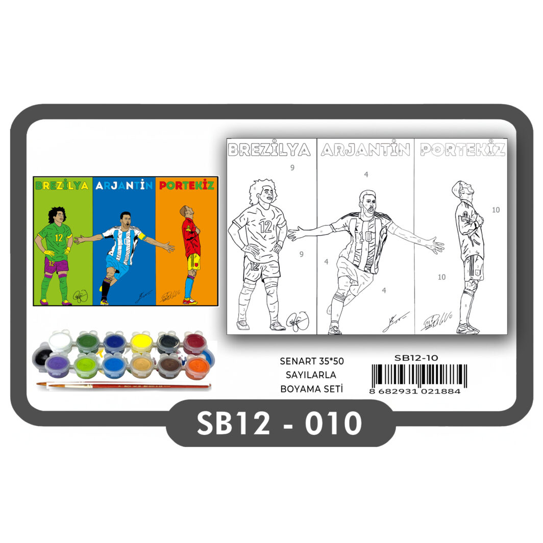 SENART SAYILARLA BOYAMA SETİ 010 FUTBOLCULAR 35*50