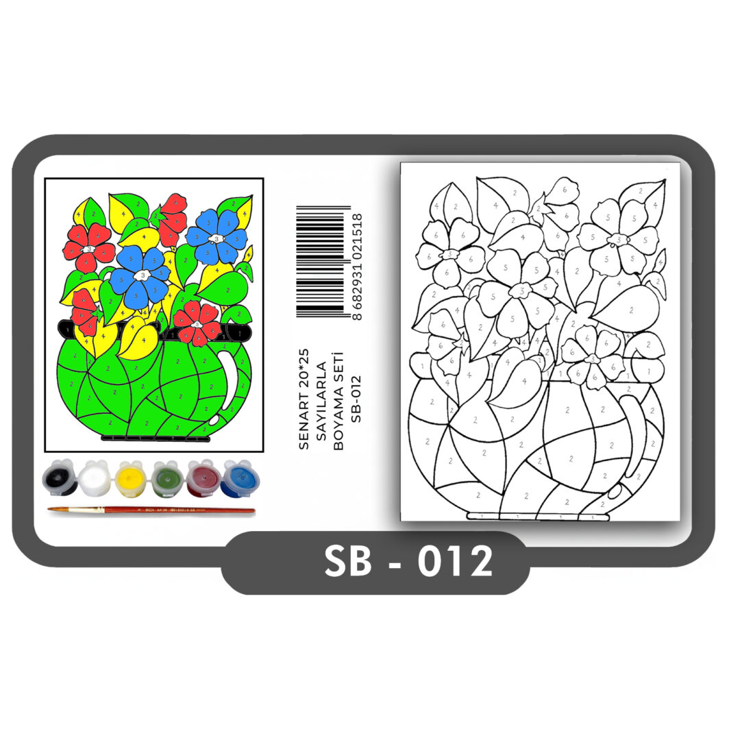 SENART SAYILARLA BOYAMA SETİ SB- 012 SAKSIDA ÇİÇEK