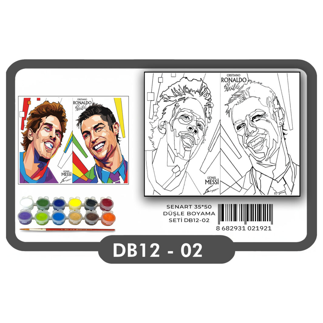 SENART DÜŞLE BOYAMA SETİ 02 MESSİ RONALDO 35*50