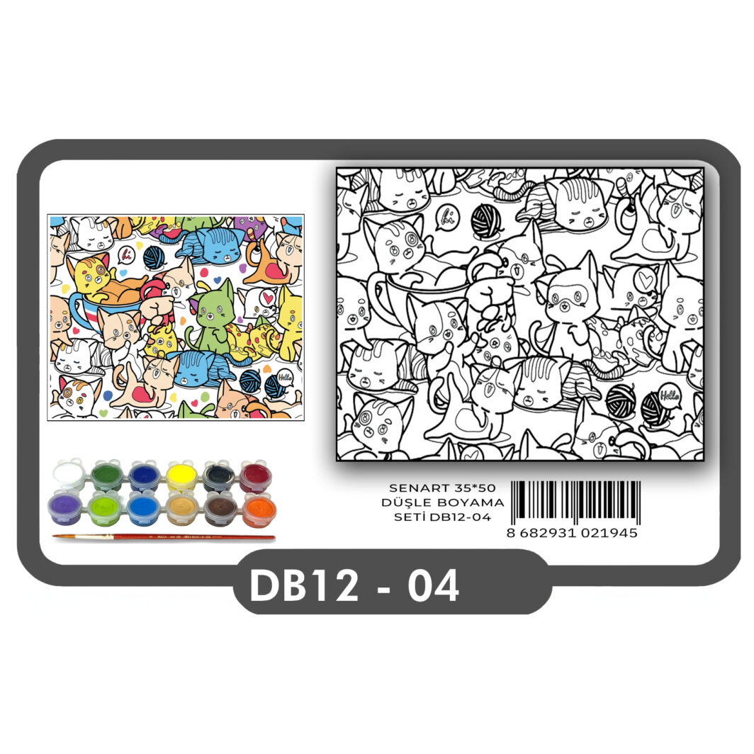 SENART DÜŞLE BOYAMA SETİ 04 KEDİLER 35*50
