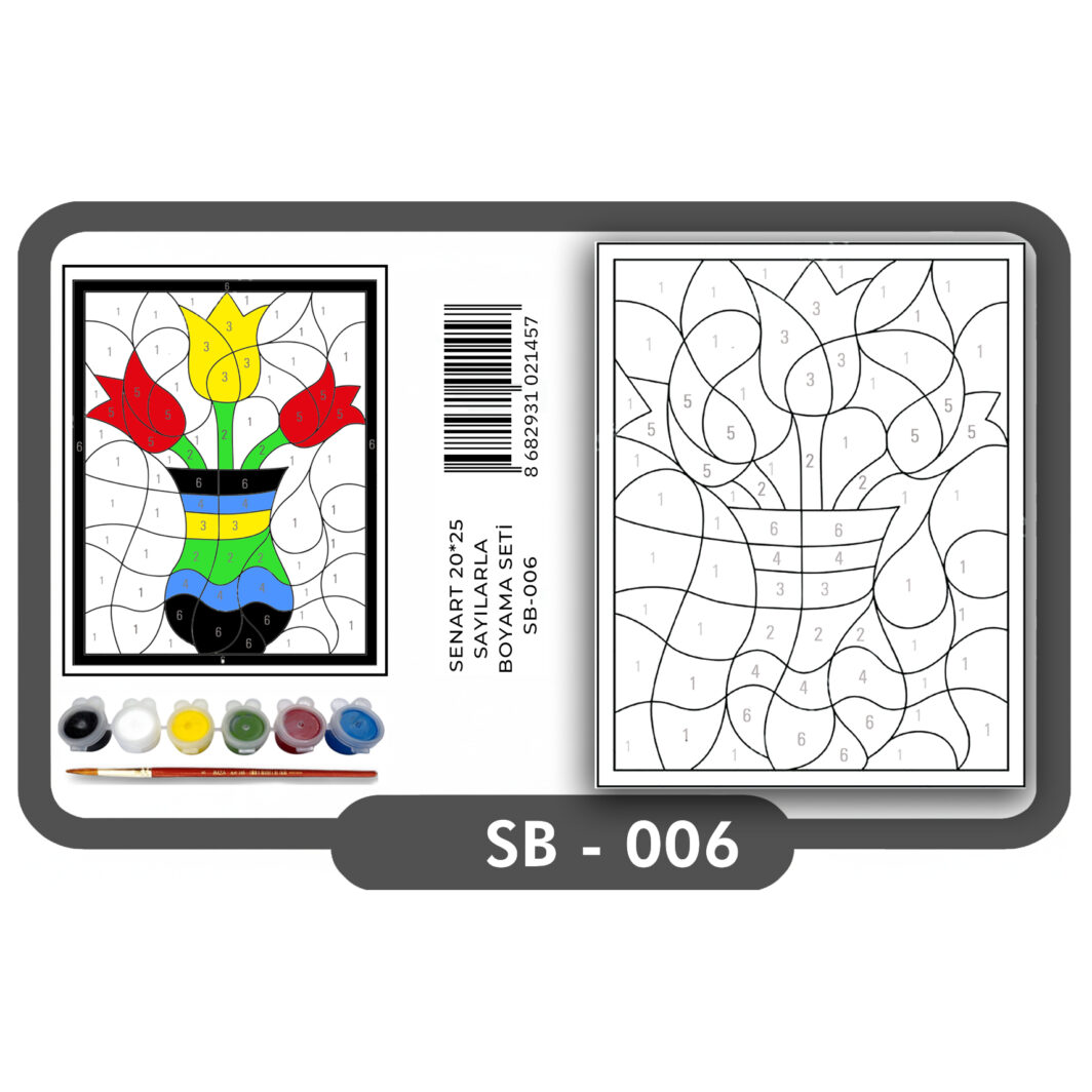 SENART SAYILARLA BOYAMA SETi SB- 006 VAZODA ÇİÇEK
