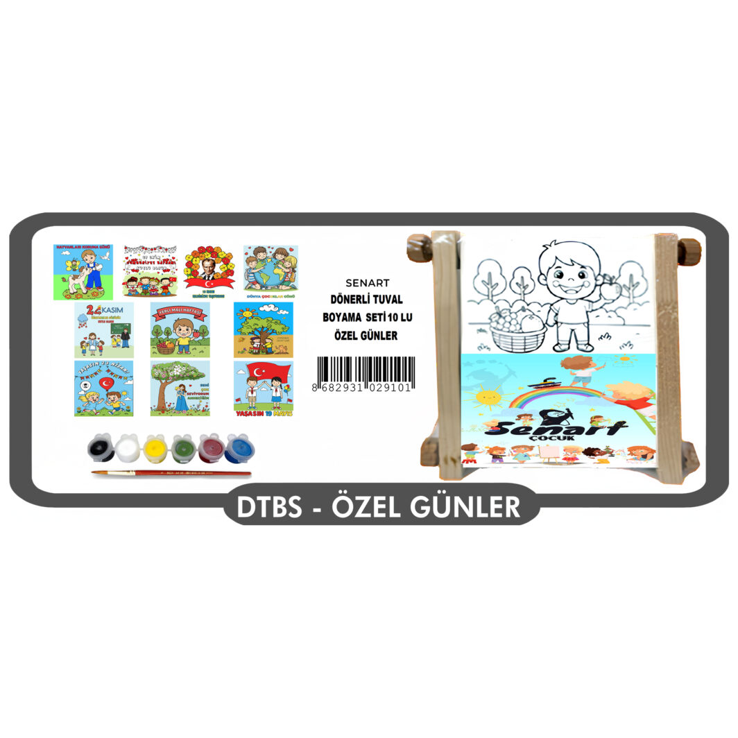 SENART DÖNMELİ TUVAL BOYAMA SETİ 10LU 2-6 YAŞ DTBS-ÖZEL GÜNLER