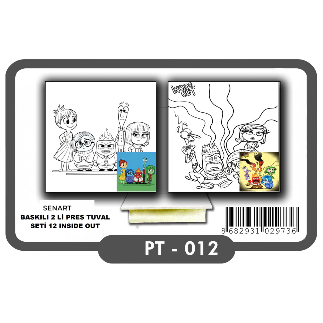 SENART BASKILI 2'Lİ PRES TUVAL SETİ 12 INSIDE OUT